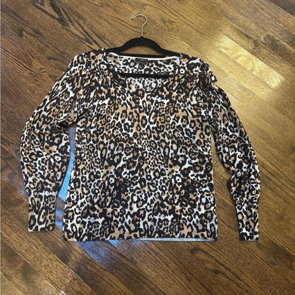 Talbots Cheetah Print Sweater NWOT MP